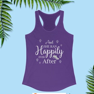runDisney Shirts, And She Ran Happily Ever After Tank, Disney Top Tank, Disney Shirts, Disney Running Costume, Magic Kingdom Shirts