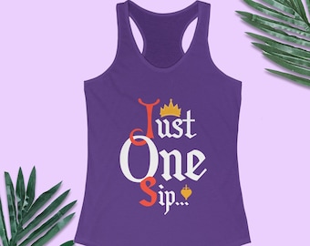 Snow White and the Seven Dwarfs Running Tank Tops, Just One Sip, Evil Queen Villains Shirt, runDisney Outfit, Disneyland Marathon Costume