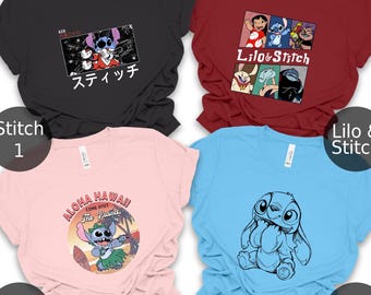 Camiseta retro de Disney Lilo y Stitch, camiseta con retrato desgastado de Stitch, camiseta vintage de los 90 con paneles kanji del Día de Stitch 626