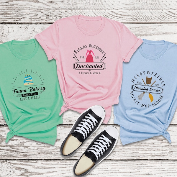 Doornroosje shirts, Fauna Bakery Shop, Fairy Godmothers shirt, Disney Princess shirts, Magic Kingdom shirt, Disney World, Disneyland