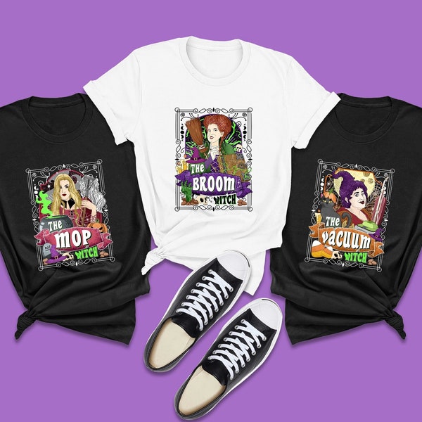 Hocus Pocus Tarot Cards Shirt, Sanderson Sisters T-Shirts, The Broom Witch, Disney Halloween Matching Family Tees, Funny Magic Kingdom Shirt