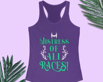 Löparlinne med Törnrosa, Alla rasers härskarinna, Linne med Maleficent Racerback, runDisney-kläder, Disneybound Halvmaratonhelg