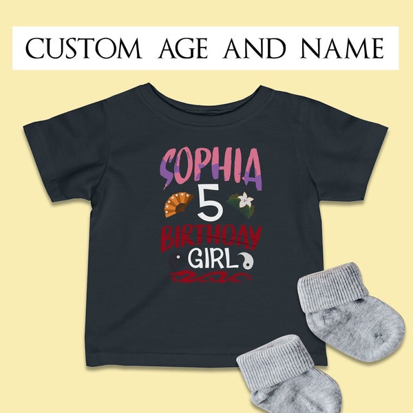 Custom Age and Name Mulan Birthday Shirt, Disney Family Birthday Kid, Disney Princess Mulan Infant Costume, Baby Cloth, Baby Girl Gifts