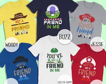 Hay un amigo en mí, mejores amigos de los personajes de Toy Story, camiseta de cumpleaños de Toy Story, camisetas de grupo familiar de Pixar, camiseta de pareja de Toy Story