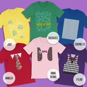 Inside Out Charakter einfaches Kostüm Shirt, Gruppe T-Shirt, Familie & Freund Matching Shirts, Halloween Squad Event Cosplay, Geburtstags-Party Geschenke