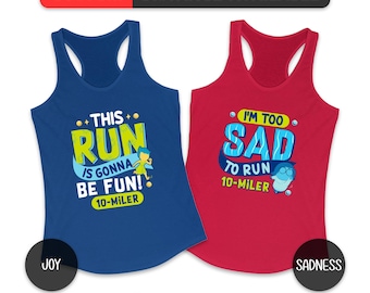 Joy and Sadness Running Tank Top, runDisney Springtime Surprise Weekend 10-Miler, Inside Out Costume, Runner 5K, 10K, Half Marathon Outfits