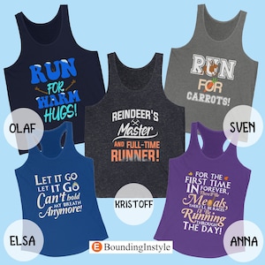 Frozen Team Running Tank Tops, Disney Half Marathon, runDisney Cosplay, Disney World Marathon Weekend Outfits, Disneyland Family Tank Top