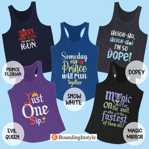Snow White and the Seven Dwarfs Tank Tops, Disney Half Marathon, runDisney, Disneyland Marathon Weekend Outfits, Disney World Family Tanks