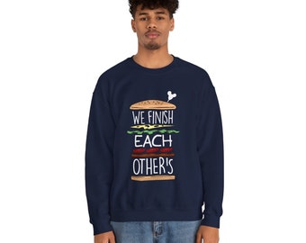 Sudadera "Nos terminamos el uno al otro", jersey unisex del príncipe Hans, pareja de comida congelada, jersey de Disney World, a juego con los sándwiches de Anna