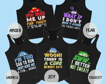 Pixar Inside Out Tank Tops, Disney Running Shirt, runDisney Costume, Disney Family Shirts, Disney World Group Shirts, Disneyland Team Shirts