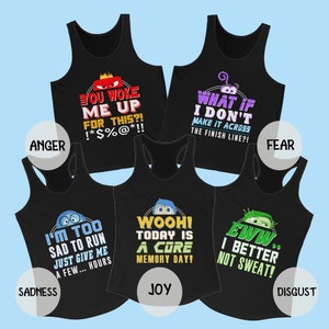 Pixar Inside Out Tank Tops, Disney Running Shirt, runDisney Costume, Disney Family Shirts, Disney World Group Shirts, Disneyland Team Shirts