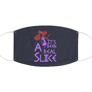 Hercules Face Mask, It&#39;s Been a Real Slice, Megara Face Mask, Washable Cloth Face Mask, Unisex Face Mask Made in USA, Matching Face Mask