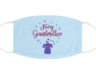 Disney Cinderella Godmother Face Mask, Fairy Grandmother, Grandmom Birthday Gifts, Unisex Reusable Face Mask Made in USA, Washable Face Mask