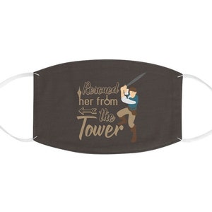 Disney Face Mask, Flynn Rider Mask, Unisex Reusable Face Mask Made in USA, Washable Face Mask Adult, Rescued Her from the Tower