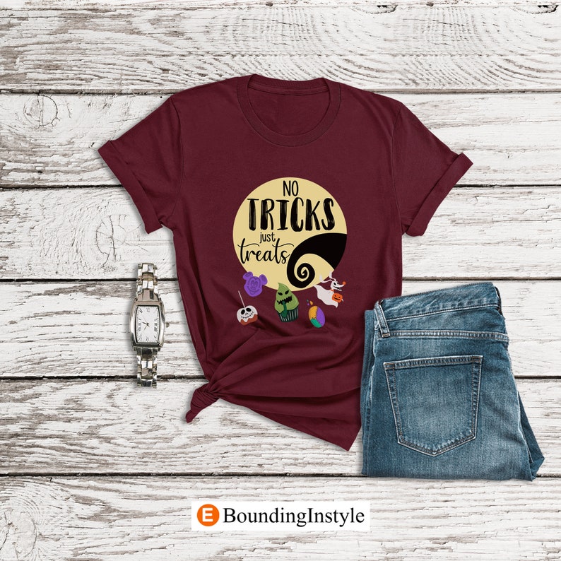 Nightmare Before Christmas Shirt, No Tricks Just Treats, Disney Halloween Shirt, Disney Snacks Shirt, Womens Disney Shirt, Jack and Sally