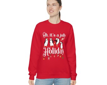 Maglietta a maniche lunghe Mary Poppins, Oh It's a Jolly Holiday, Felpa con cappuccio Mary Poppins Penguin, Costume natalizio Disney, Magliette Disney World