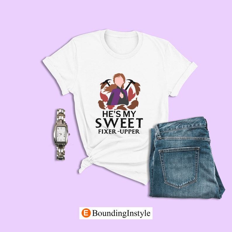 Frozen Couples Shirt, He’s My Sweet Fixer-Upper, Princess Anna Tshirt, Disney His Her Valentine Honeymoon Shirts, Anna Matching Kristoff