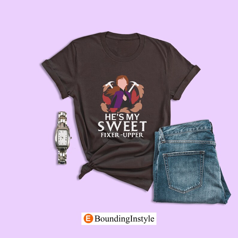Frozen Couples Shirt, He’s My Sweet Fixer-Upper, Princess Anna Tshirt, Disney His Her Valentine Honeymoon Shirts, Anna Matching Kristoff