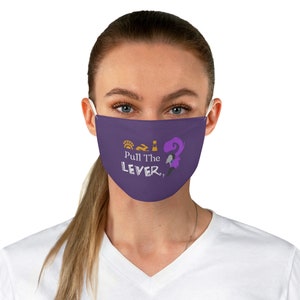Disney Face Mask, Pull The Lever, The Emperor's New Groove, Adult Unisex Face Mask Made in USA, Washable Cloth Face Mask, Reusable Face Mask