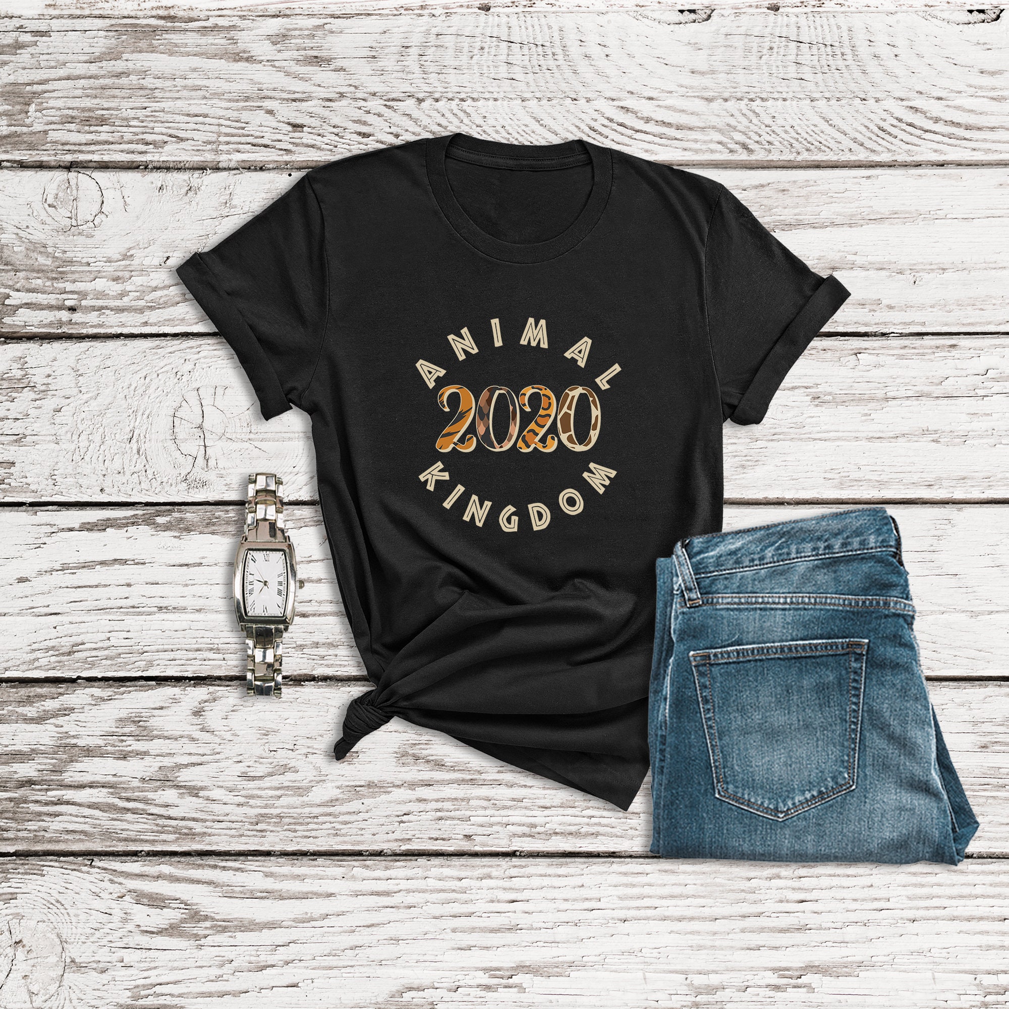 カスタムイヤーディズニーバースデーシャツ、アニマルキングダムシャツ