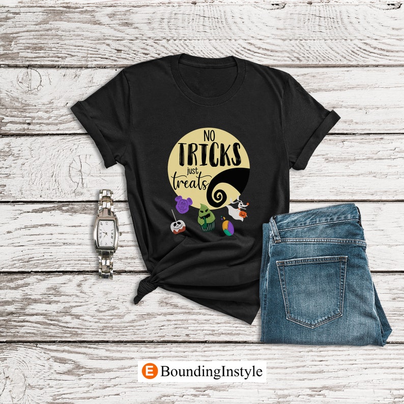 Nightmare Before Christmas Shirt, No Tricks Just Treats, Disney Halloween Shirt, Disney Snacks Shirt, Womens Disney Shirt, Jack and Sally