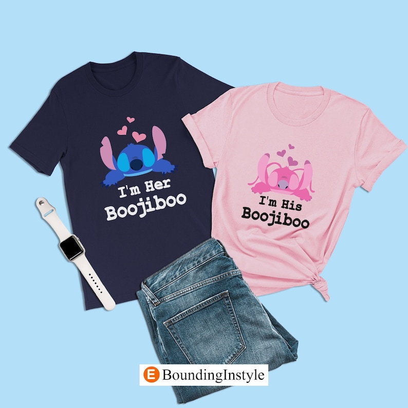 Lilo & Stitch Couple Shirt, I'm Her Boojiboo, Stitch Shirt, Disney Couples Matching Shirts, Valentine Honeymoon Shirt, Anniversary T-Shirt