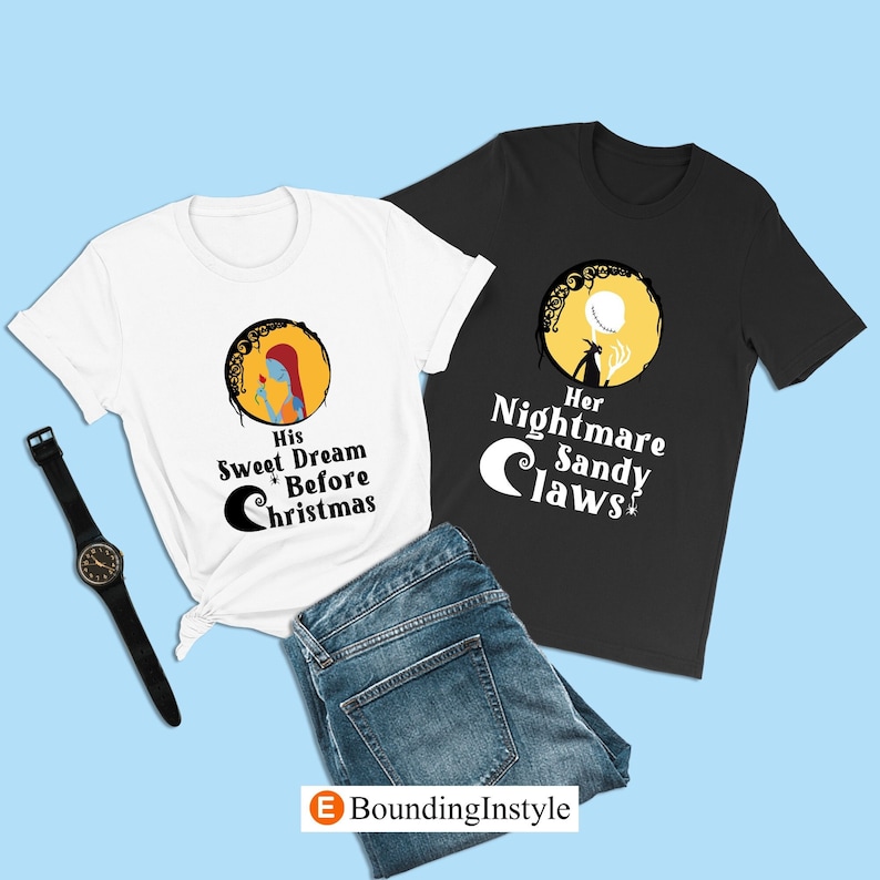 The Nightmare Before Christmas Couple Shirt, His Sweet Dream, Sally Ragdoll T-Shirt, Disney Couples Matching Shirt, Halloween-Themed Tshirt