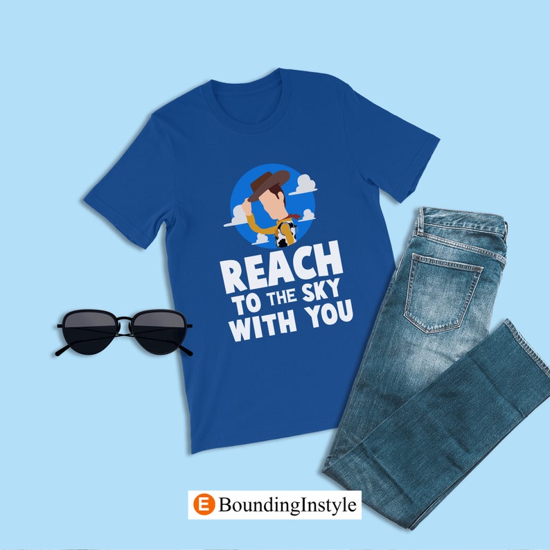 Toy Story Couples Shirt, Reach to The Sky With You, Woody Matching Bo Peep, Disneyland Honeymoon Tee, Disney Pixar Engagement T-Shirts