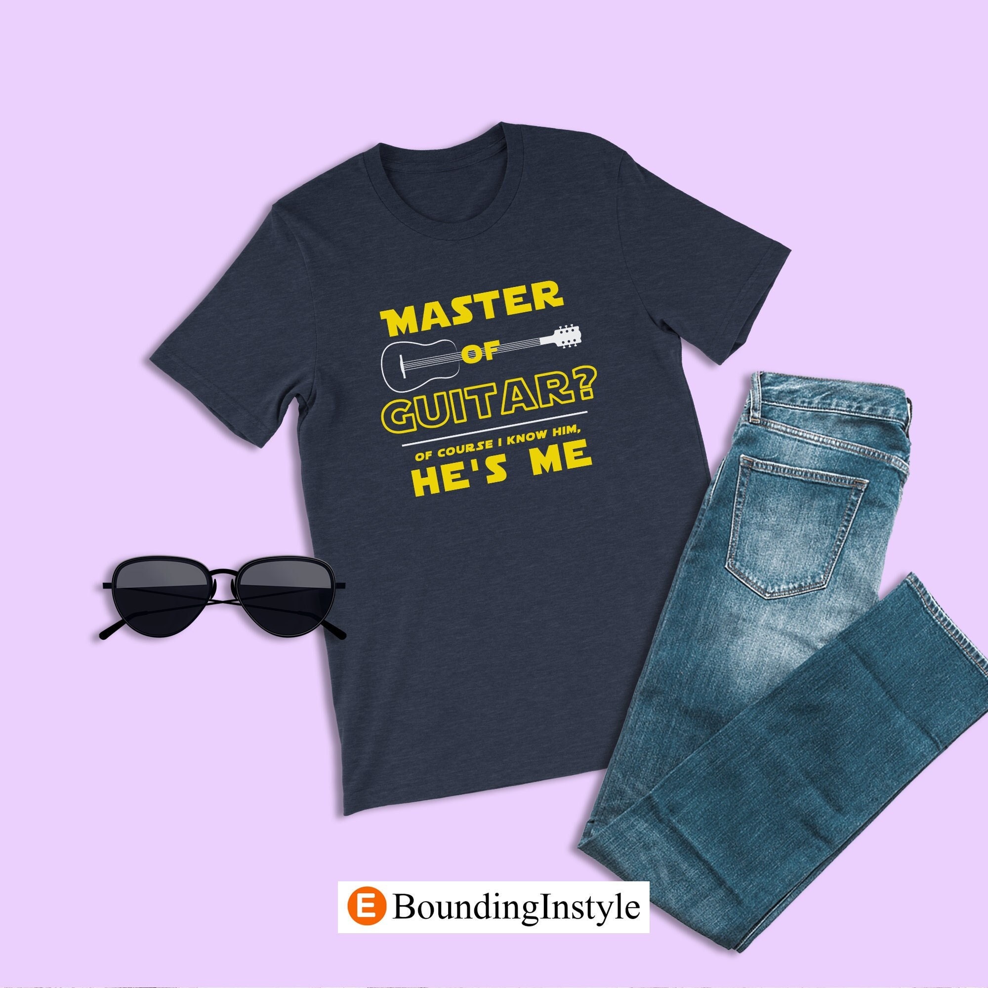 Master of Guitar Shirt, Star Wars Fans Outfit Shirt for Dad, Fathers Day Gift For Guitarist, Funny Birthday Shirt for Dad, Guitar T-Shirts