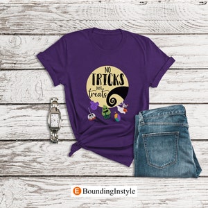 Nightmare Before Christmas Shirt, No Tricks Just Treats, Disney Halloween Shirt, Disney Snacks Shirt, Womens Disney Shirt, Jack and Sally