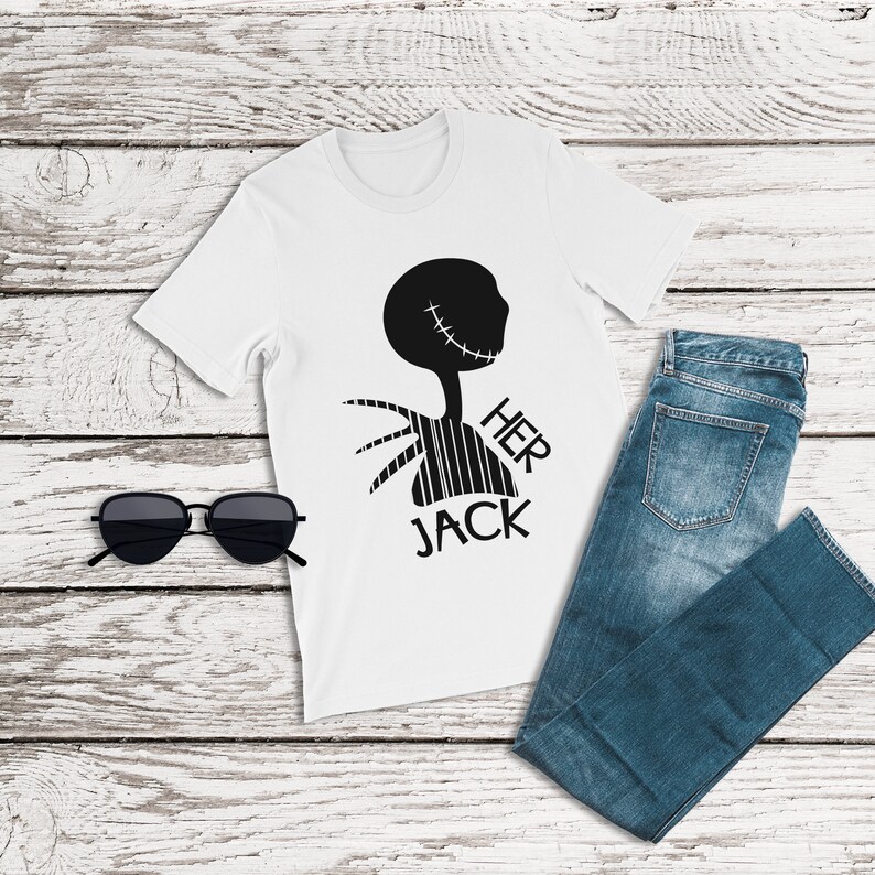 Nightmare Before Christmas Shirt, Her Jack Shirt, Jack Skeleton, Jack and Sally, Family Disney Shirt, Couples Disney Shirts, Halloween Shirt