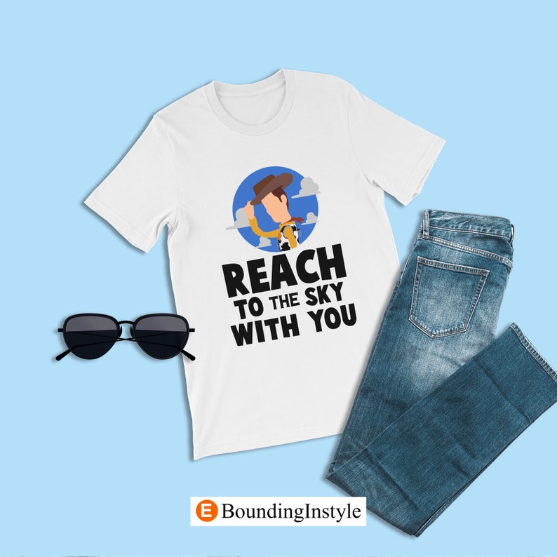 Toy Story Couples Shirt, Reach to The Sky With You, Woody Matching Bo Peep, Disneyland Honeymoon Tee, Disney Pixar Engagement T-Shirts