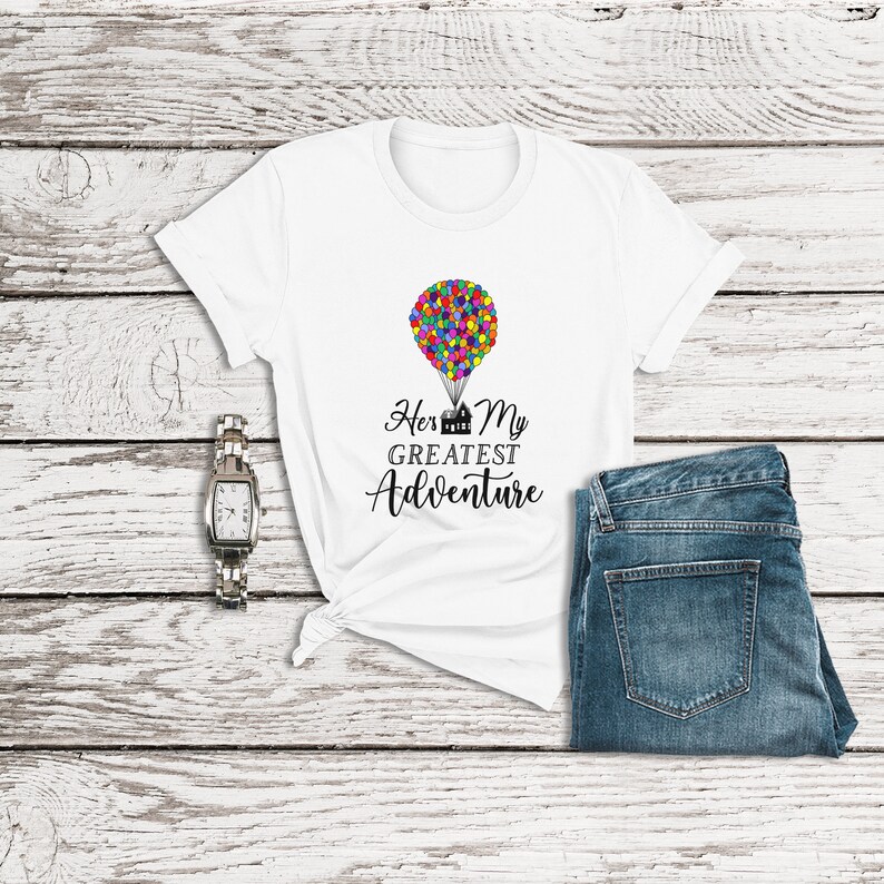 Disney Up Shirts, He's My Greatest Adventure Shirts, Disney Couple Shirts, Disney Family Shirts, Carl and Ellie, Pixar, Honeymoon Shirts