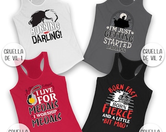 Cruella De Vil Running Tank Tops, 101 Dalmatians Villains, I’m Just Getting Started Darling, Disneyland Halloween Half Marathon, 5K, 10K