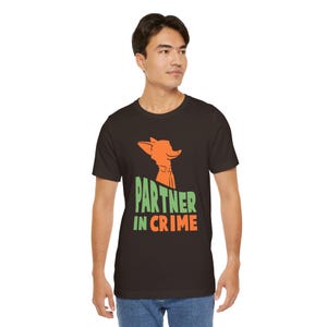 Zootopia 2 Shirts, Partner in Crime, Nick Wilde T-Shirt, Judy Hopps Shirt, Disney Couple Tee, Animal Kingdom, Disney Villain Matching Outfit