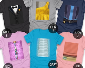 Camiseta de disfraz fácil de Zootopia 2, disfraz de Nick Wilde, cosplay de Judy Hopps, camisetas familiares de Disneyland, atuendo de Magic Kingdom, Disneybounding