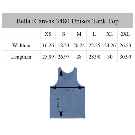 Bella + Canvas Unisex Tank Top Cotton Sleeveless Unisex Jersey Tank - XS S  M L XL 2XL - Tank Top Undershirt Gym Workout Tops Gift for Men Women 