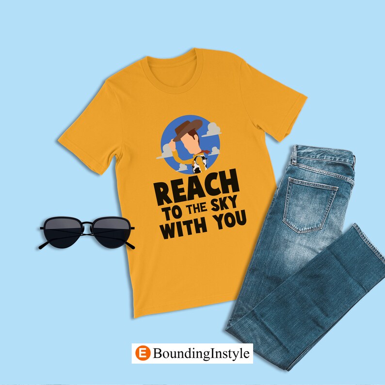 Toy Story Couples Shirt, Reach to The Sky With You, Woody Matching Bo Peep, Disneyland Honeymoon Tee, Disney Pixar Engagement T-Shirts