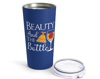 Belle en het beest 20oz-beker, geïsoleerde Princess Belle-beker, Belle en de roestvrijstalen fles, eten en wijn, drinken over de hele wereld