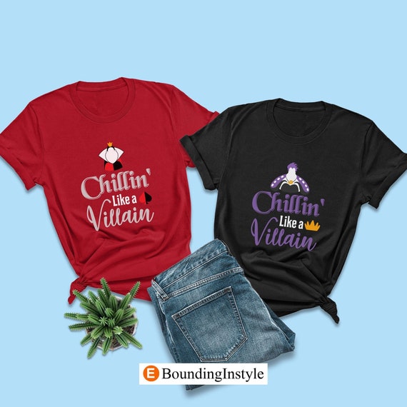 Descendants Shirts, Chillin' Like a Villain Shirt, Queen of Hearts Shirt, Disney Villain Shirt, Alice in Wonderland Shirt, Disneyland Shirt