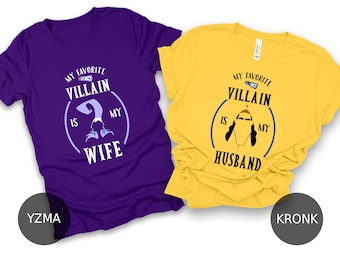 My Favorite Villain Is My Wife, Yzma And Kronk Shirt, The Emperor's New Groove Outfit, Disney Villain Couple Shirts, Disneyland Family Tee