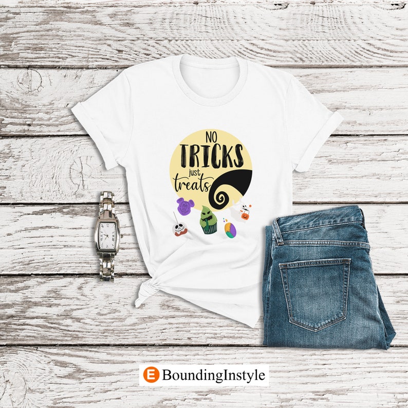 Nightmare Before Christmas Shirt, No Tricks Just Treats, Disney Halloween Shirt, Disney Snacks Shirt, Womens Disney Shirt, Jack and Sally