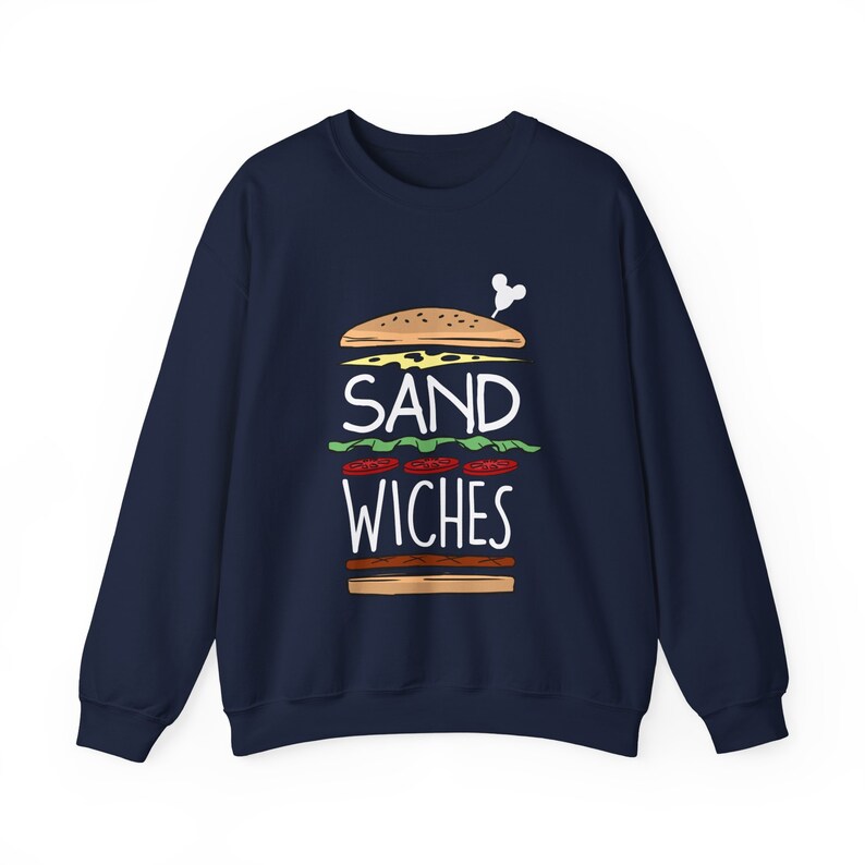 Sandwiches Sweatshirt, Princess Anna Unisex Pullover, Frozen Food Couple, Disneyland Sweater, Matching with Hans We Finish Each Other's Navy