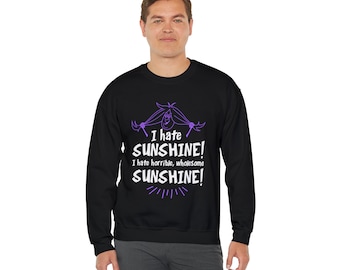Bluza Madam Mim, Nienawidzę słońca, Nienawidzę okropności, Miecz w kamieniu, Bluza unisex z okrągłym dekoltem, Koszula z długim rękawem, Sweter świąteczny