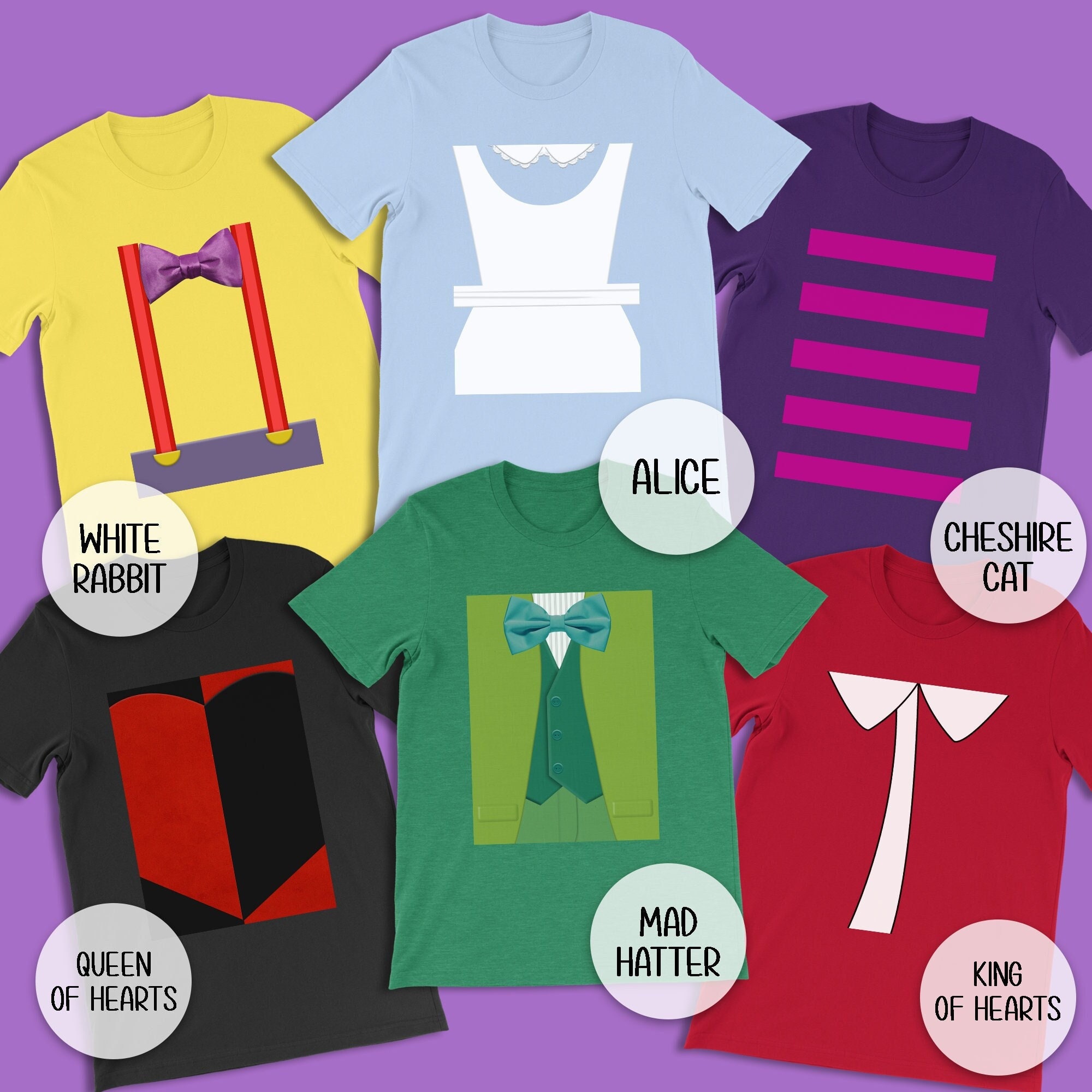 Alice in Wonderland Easy Costume Shirt, Character Group T-shirt 