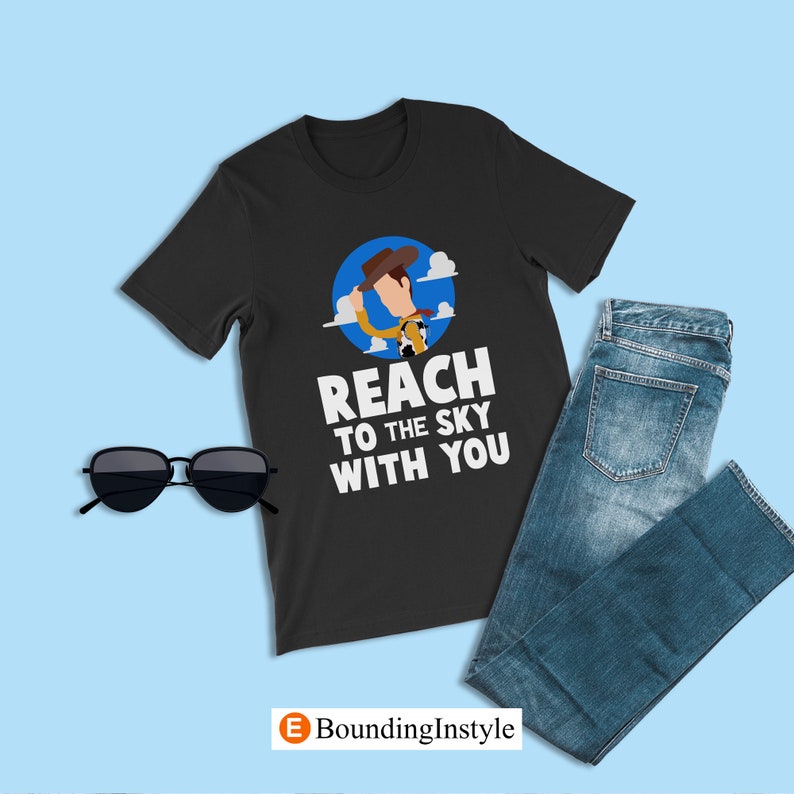 Toy Story Couples Shirt, Reach to The Sky With You, Woody Matching Bo Peep, Disneyland Honeymoon Tee, Disney Pixar Engagement T-Shirts