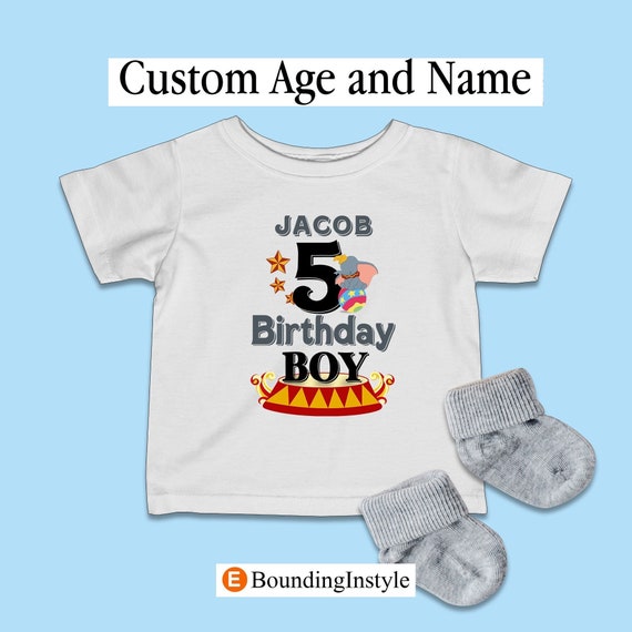 Custom Age and Name Shirt, Dumbo Birthday Party Shirt, Dumbo Kid Outfit,  Disneyland Family Matching Shirt, Infant Costume, Baby Clothes - Etsy