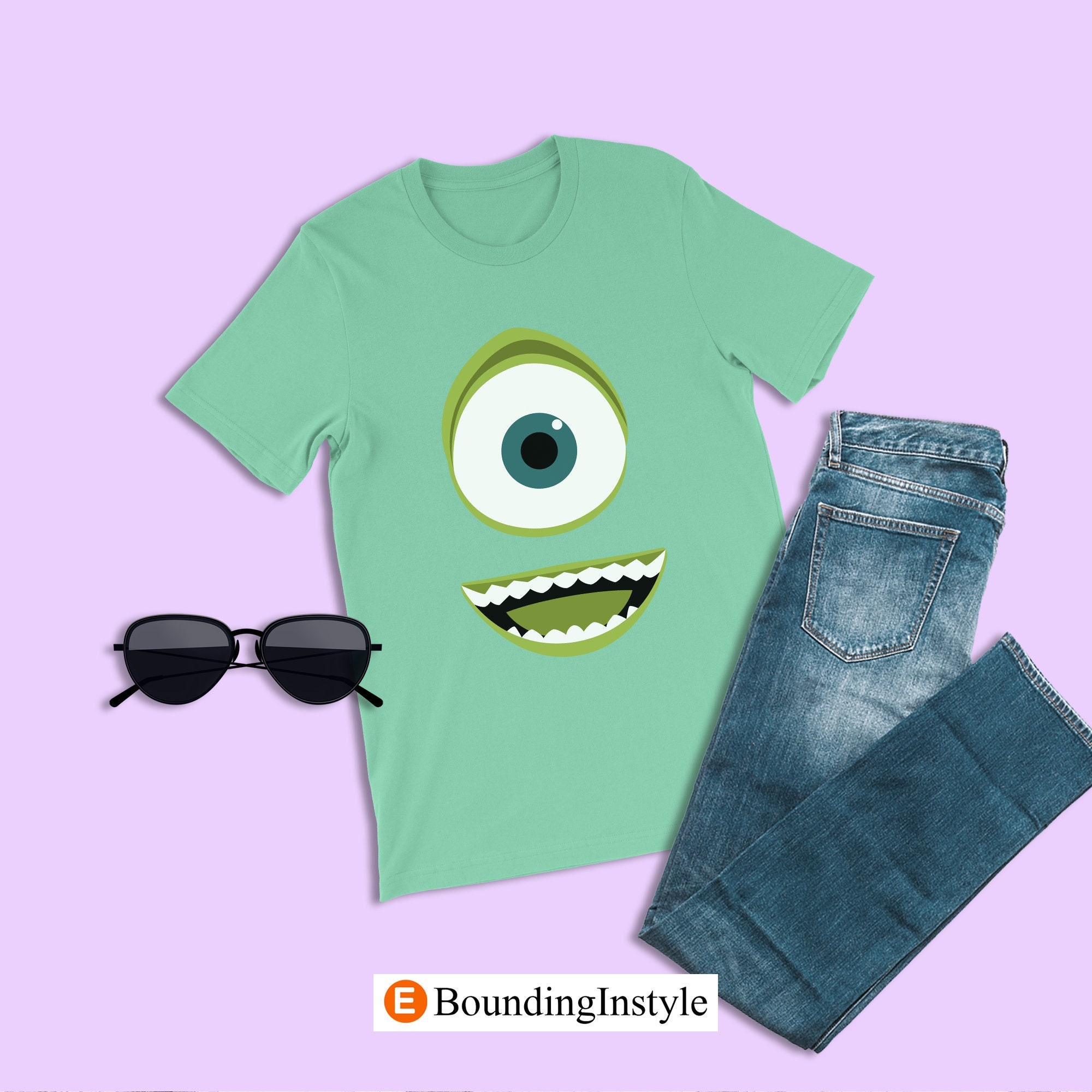 Mike Wazowski Big Face Tshirt, Monster Inc Minimalist Shirt, Halloween Event, Pixar Outfit, Magic Kingdom Tee, Disneyland Apparel