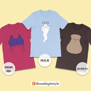 The Sword in the Stone Easy Kostüm Shirt, Merlin, Madam Mim, Archimedes, Halloween T-Shirts, Magic Kingdom Gruppe Shirt, Hexe Zauberer Outfit