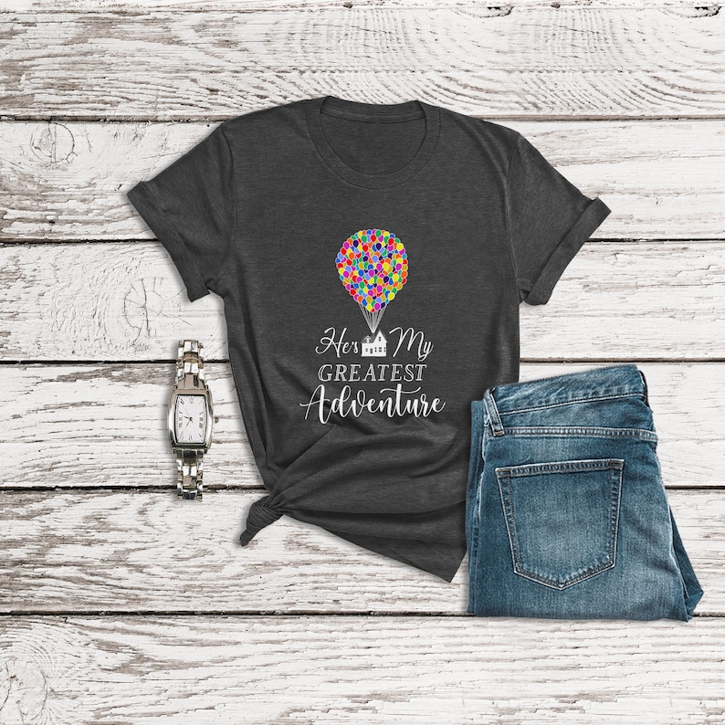 Disney Up Shirts, He's My Greatest Adventure Shirts, Disney Couple Shirts, Disney Family Shirts, Carl and Ellie, Pixar, Honeymoon Shirts